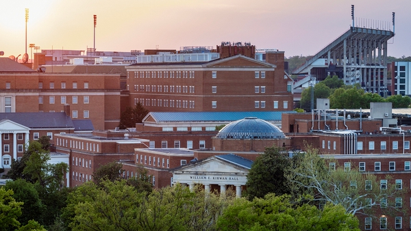 aerial view of brick buildings on UMD campus