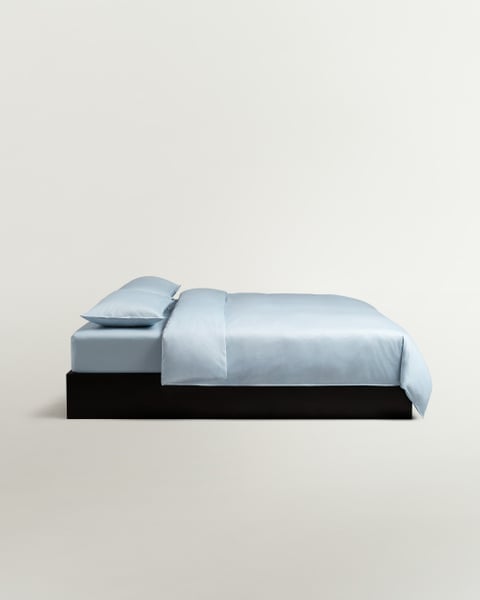 Image of Sateen Sheet Set (5 pcs) – Shirt Blue