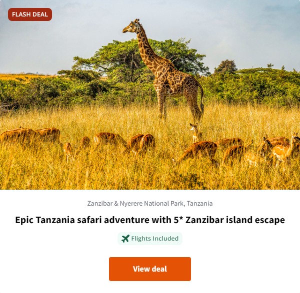 Epic Tanzania safari adventure with 5* Zanzibar island escape