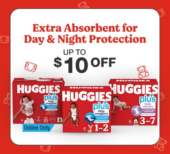 Huggies Plus Diapers $10 OFF 7/30 - 8/24