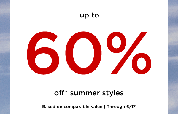 60% off summer styles
