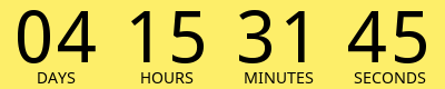 Time counting down to midnight 18th December