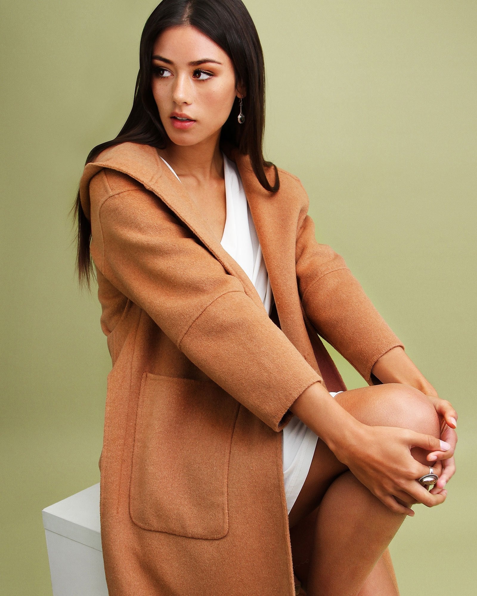 Image of Walk This Way Wool Blend Oversized Coat - Camel