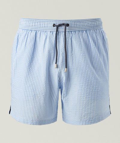Patrick Assaraf - Stripe Seersucker Swim Shorts