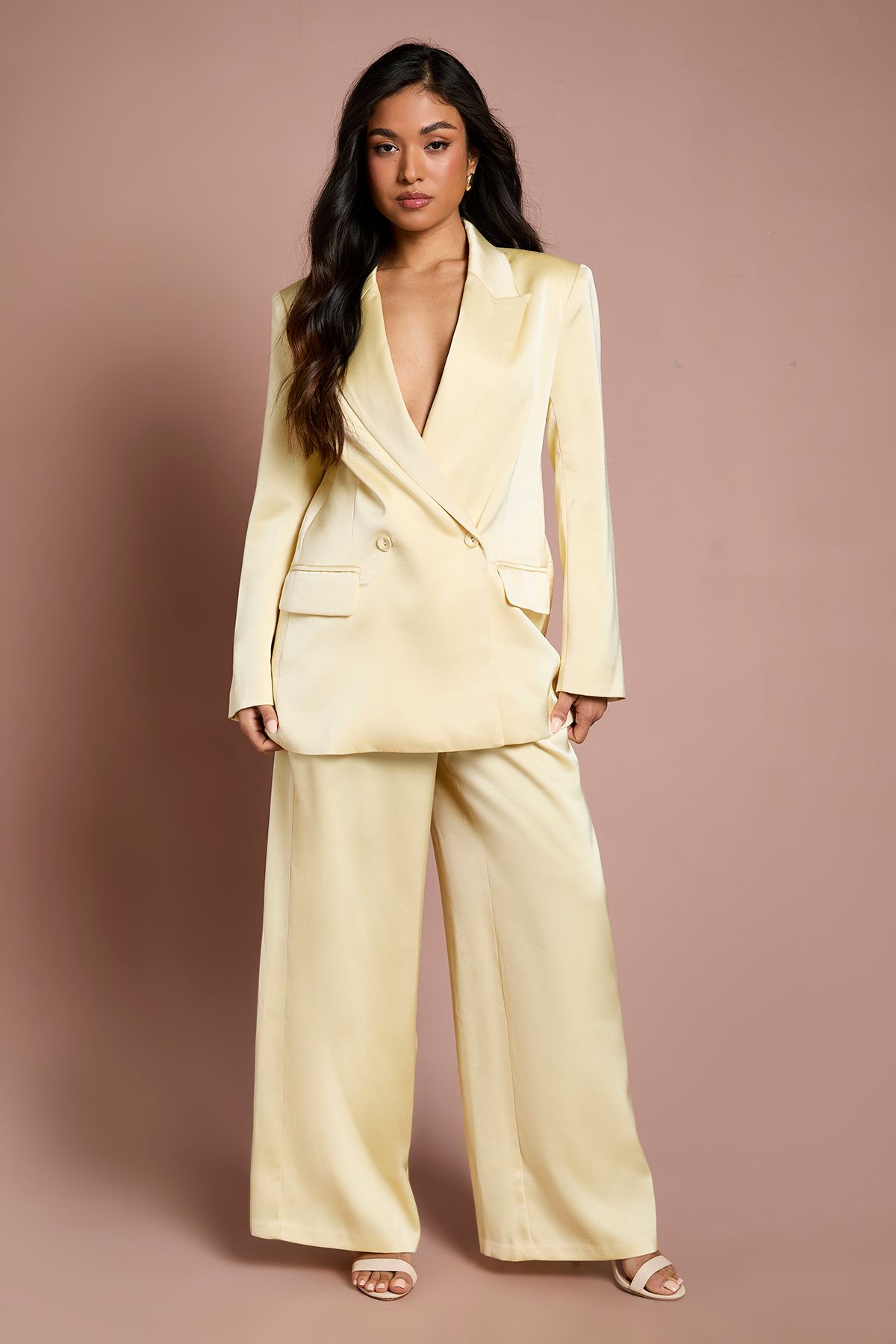 Petite Satin Flared Trouser