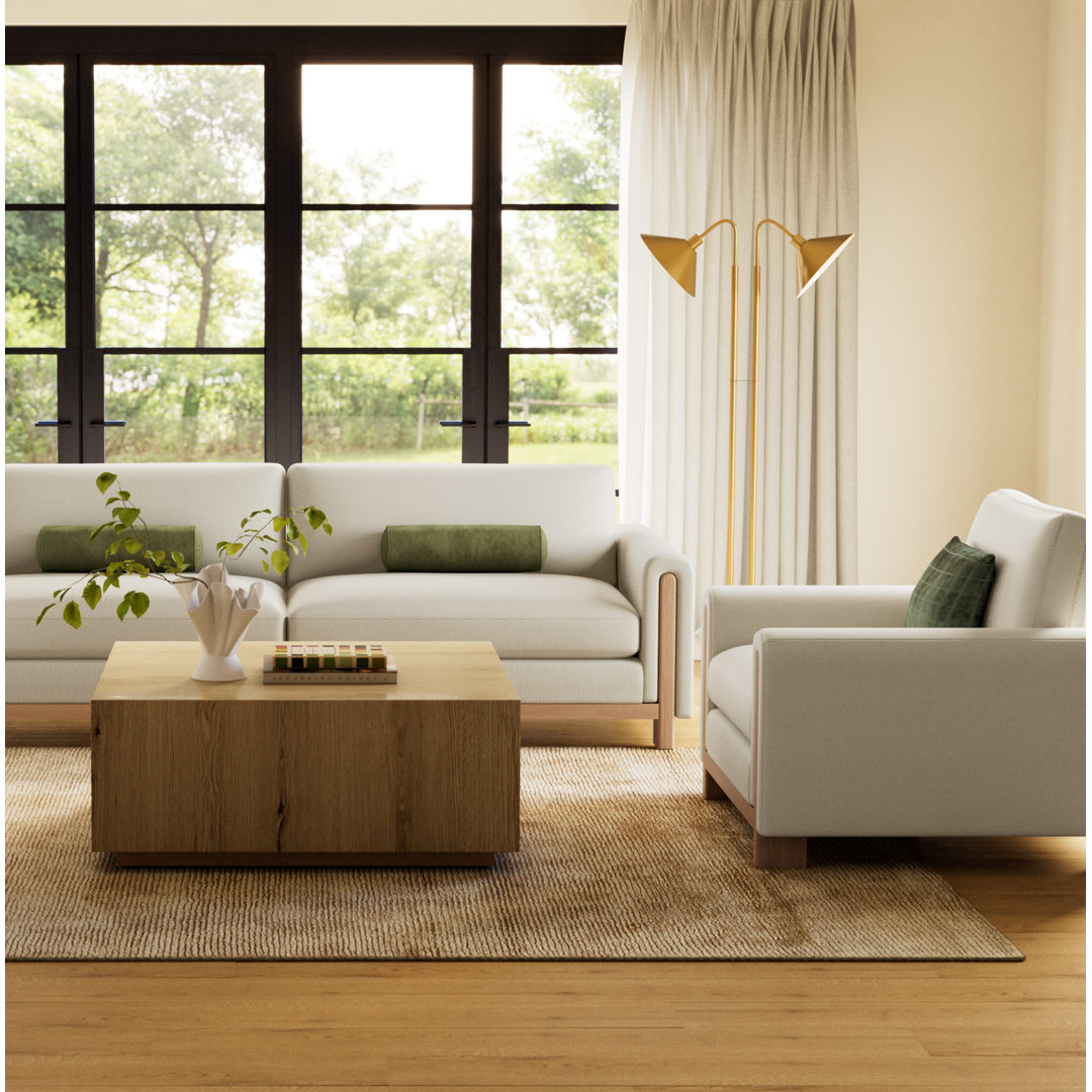 Adika Upholstered Club Chair with Wood Trim