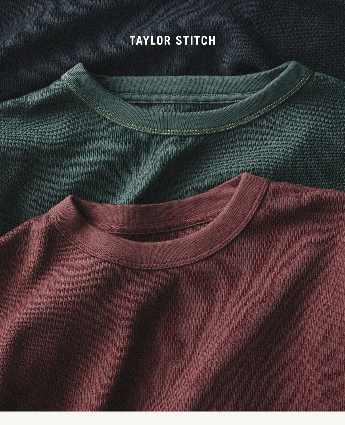 Taylor Stitch. The Organic Cotton Short Sleeve Crew in Burgundy Waffle