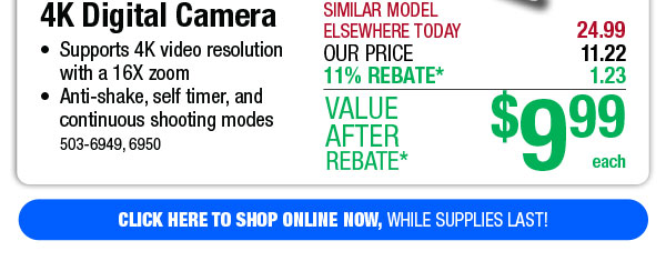 4K Digital Camera - Free Shipping To Store!