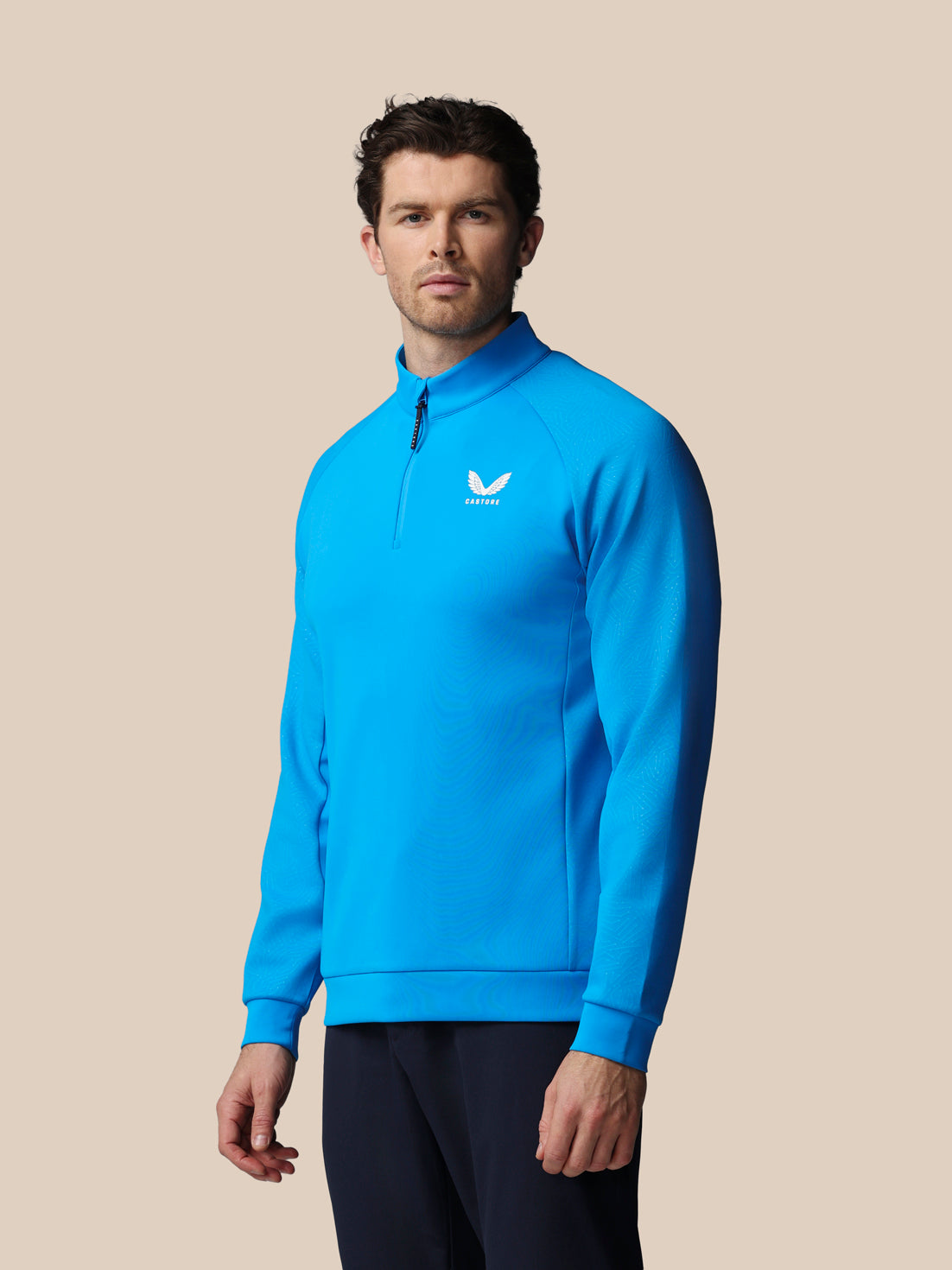 Image of Men’s Golf Flex Debossed Quarter Zip Long Sleeve Top - Blue