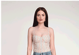 Floral Stripe Cotton Bustier Top