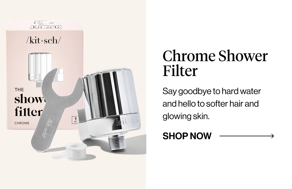 Chrome Shower Filter. Say goodbye to hard water and hello to softer hair and glowing skin.