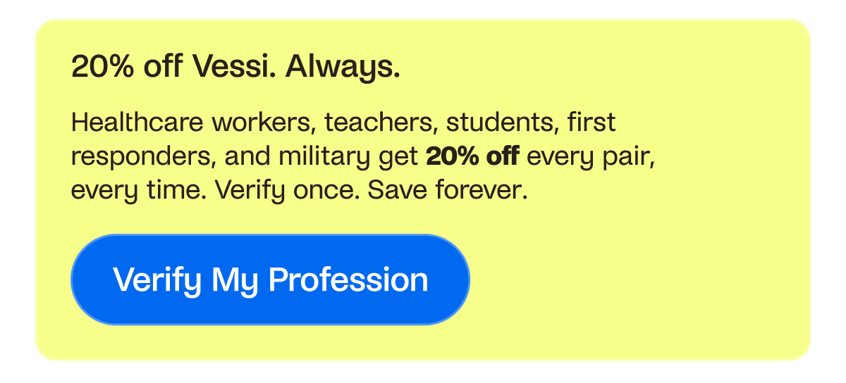 20% off Vessi. Always. 