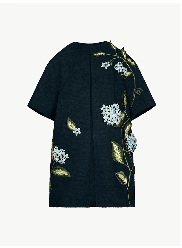 Porcelain Flower Embroidered Coat