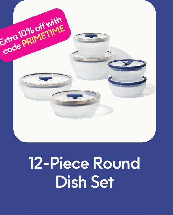 12-Piece Glass Round Dish Clear Set