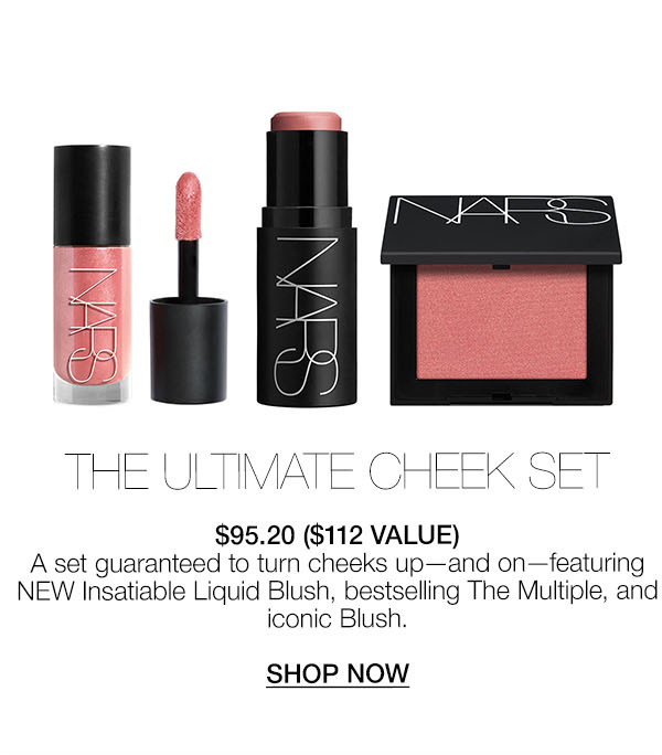 Slot 4: Shop The Ultimate Cheek Set featuring NEW Insatiable Liquid Blush, bestselling The Multiple, and iconic Blush $95.20 ($112 value).