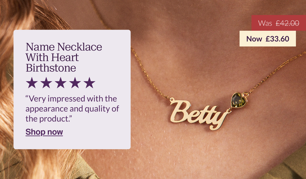 Name Necklace With Heart Birthstone
