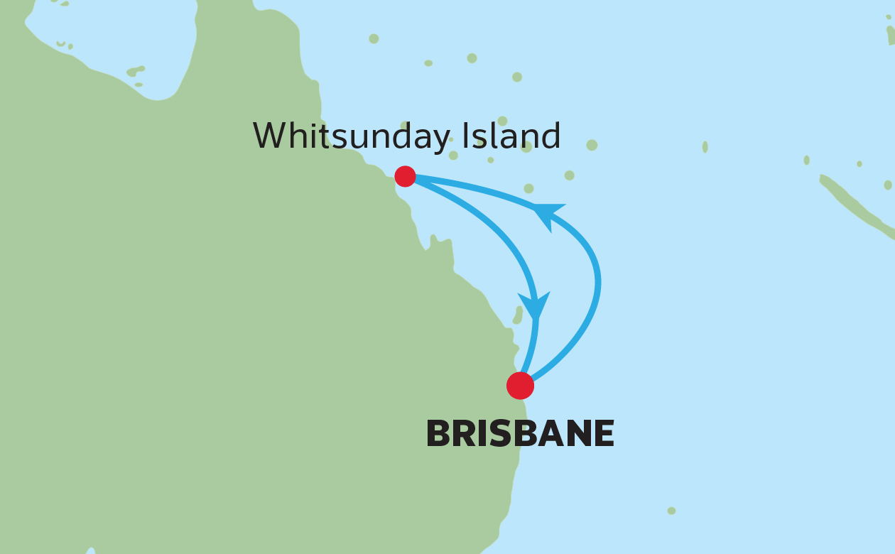 FLY, STAY & CRUISE<br>BRISBANE & WHITSUNDAYS MAP