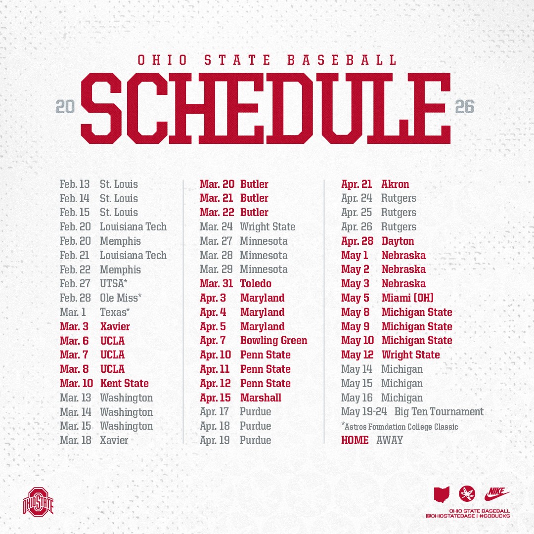 Ohio State Baseball | 2026 Season Schedule