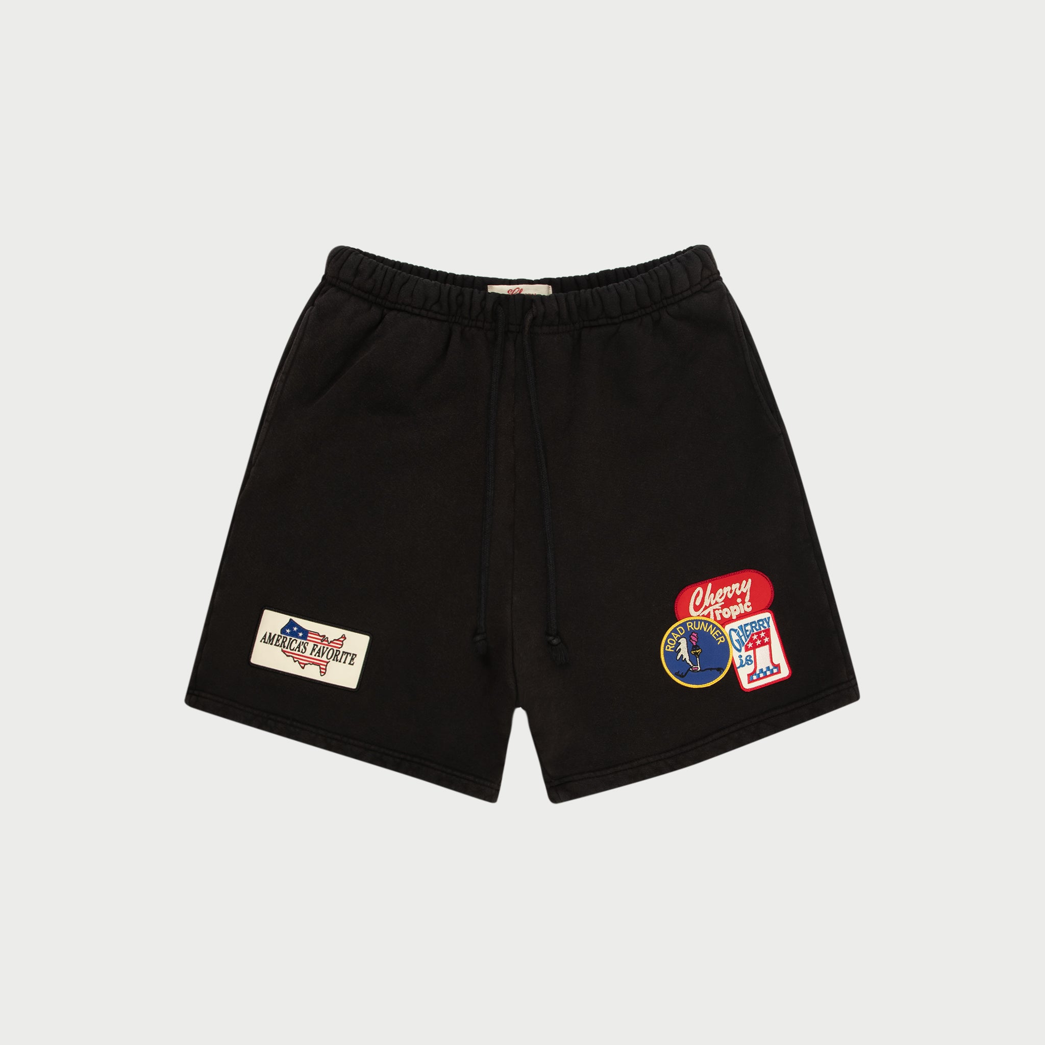 Image of Patchwork Sweatshorts (Vintage Black)