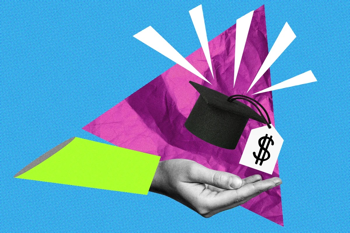 Graduation cap with a price tag