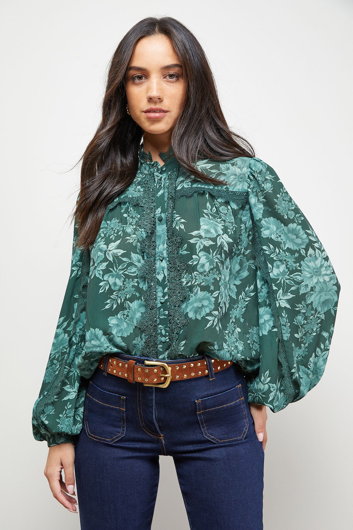 Lace Trim Blouse