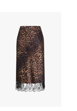 Shop the Envious Leopard Print Lace Hem Skirt