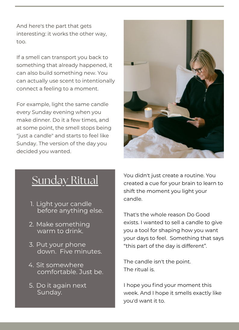 image of woman journaling and a Self-Care Ritual