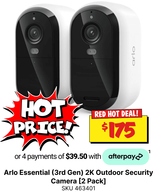 Arlo Essential (3rd Gen) 2K Outdoor Security Camera [2 Pack]