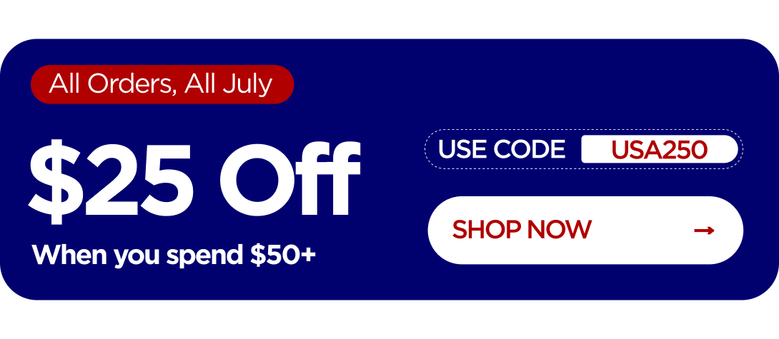 $25 OFF When you spend $50+ Use code USA250