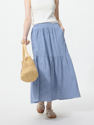 Tiered Maxi Skirt | Gingham