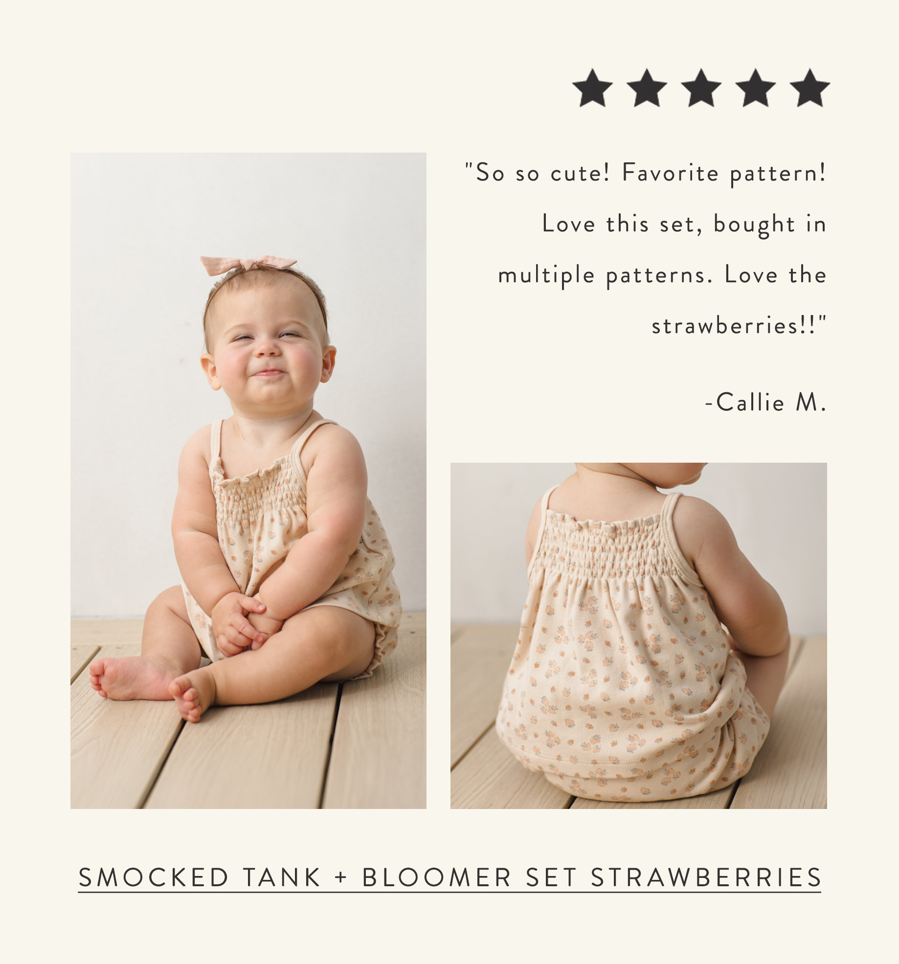 Smocked Tank + Bloomer Set Strawberries