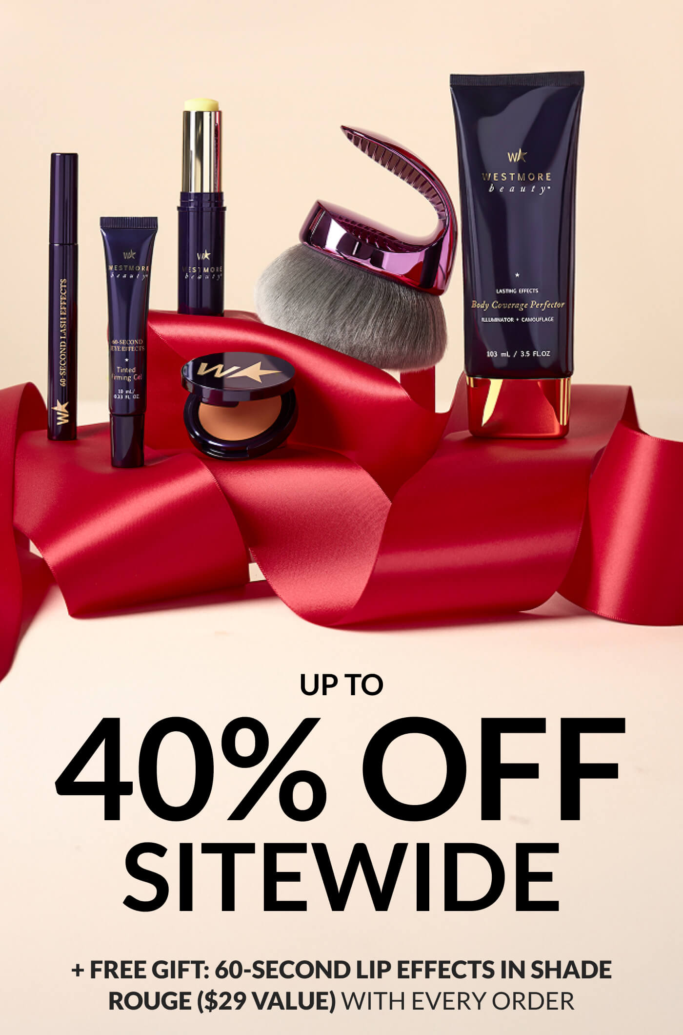 UP TO 40% OFF SITEWIDE + FREE GIFT: 60-SECOND LIP EFFECTS IN SHADE ROUGE ($29 VALUE) with every order