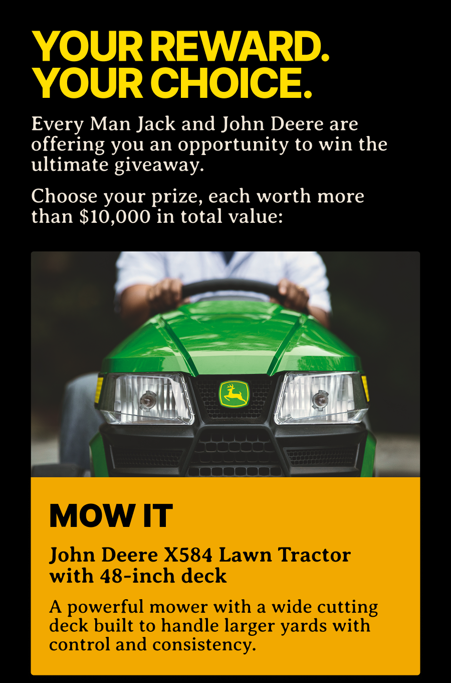 John Deere X584 Lawn Tractor with 48-inch deck