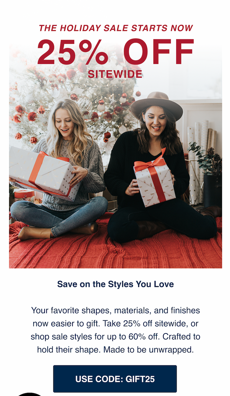 Shop 25% off sitewide - the Holiday Sale is on!