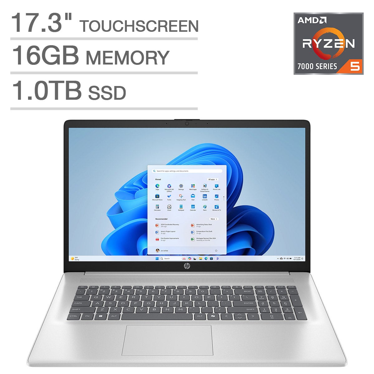 HP 17.3-inch HD+ Touchscreen Laptop with AMD Ryzen 5 Processor