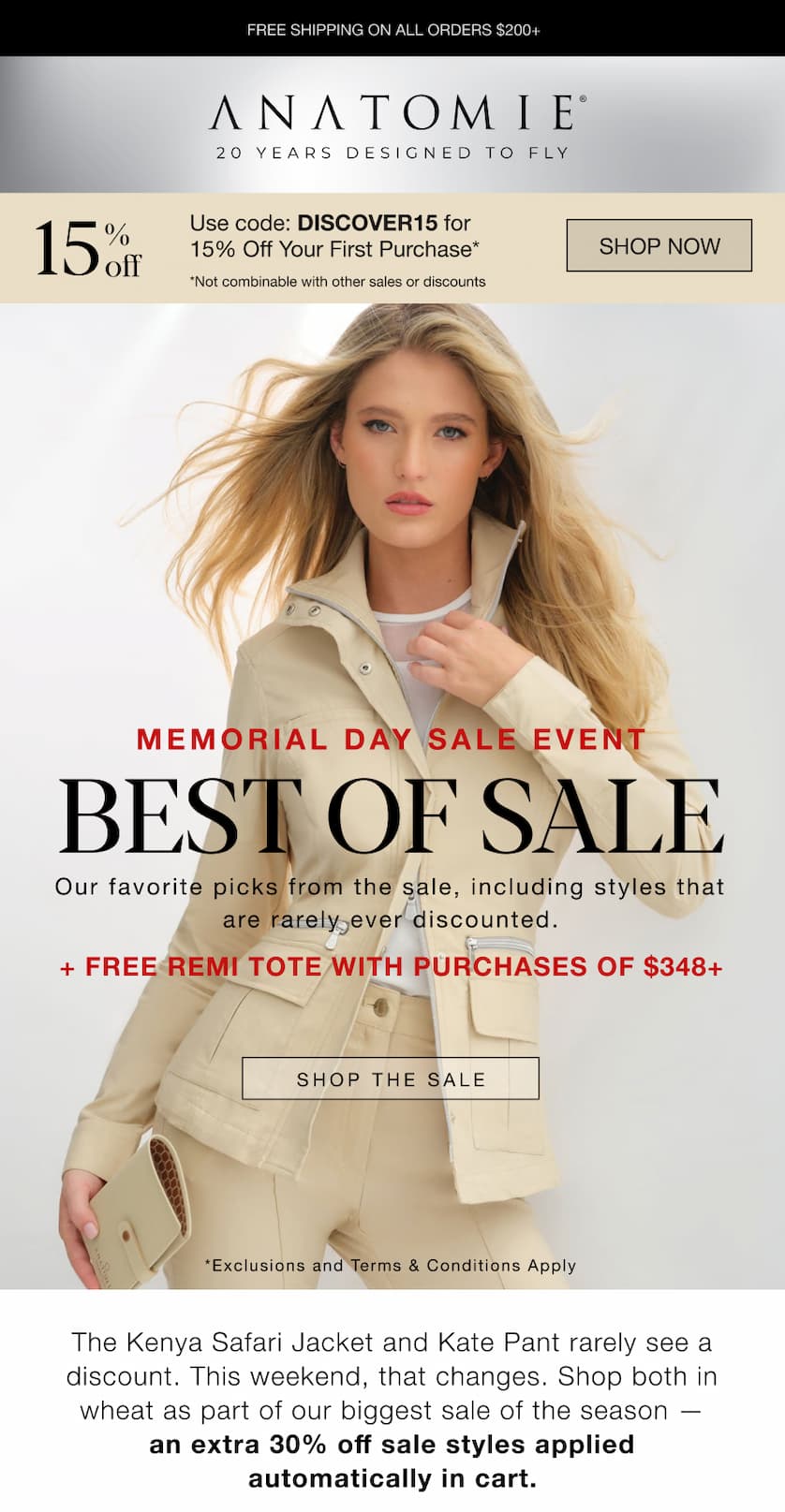 Memorial Day Sale: Biggest Sale of the Season. Up to 70% Off Sale on Sale. + Free Remi tote with Purchases of $348+. SHOP THE SALE