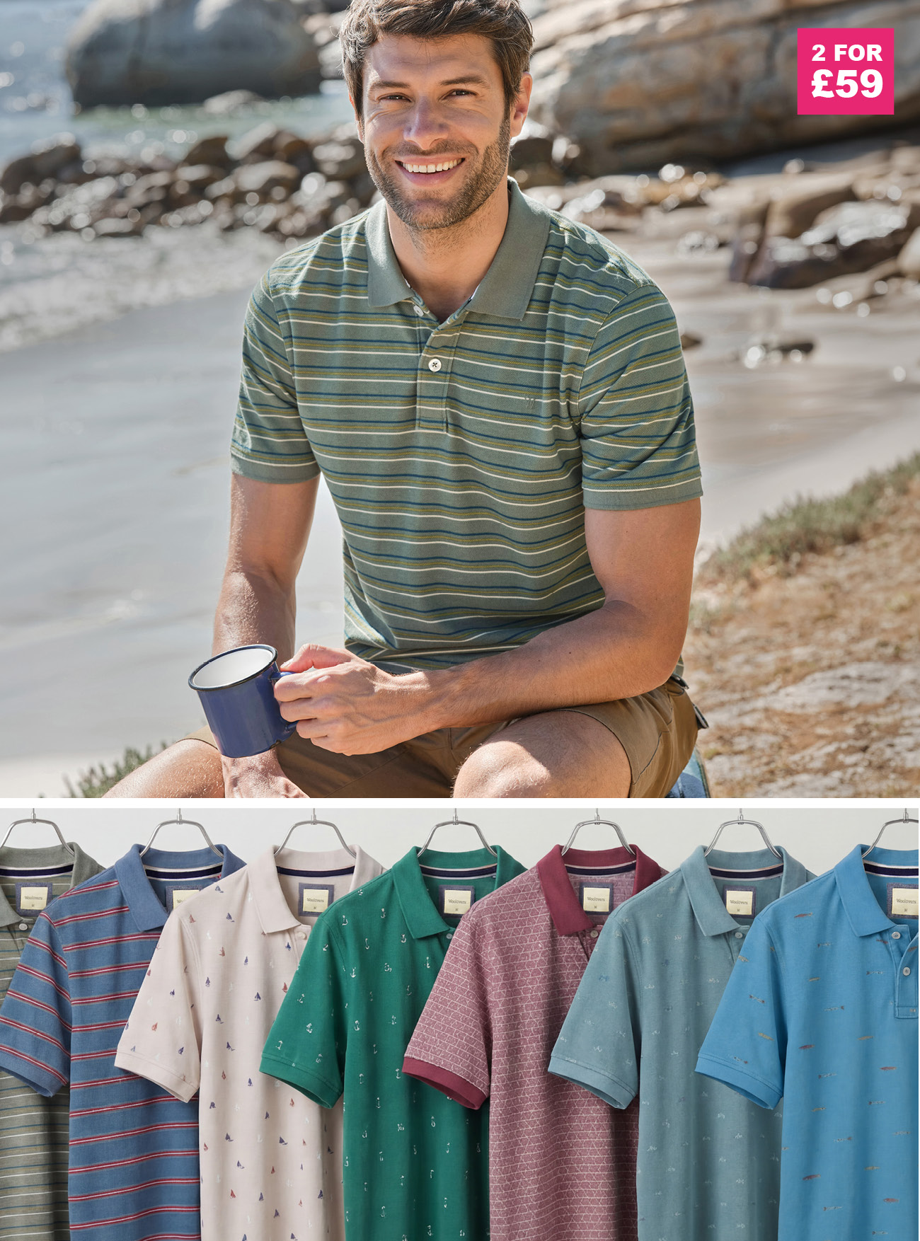 Mix and Match - 2 for £59 Cotton Polo Shirts