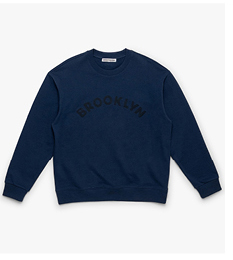 Men's Brooklyn Logo Crew Neck Sweatshirt In Medieval Blue