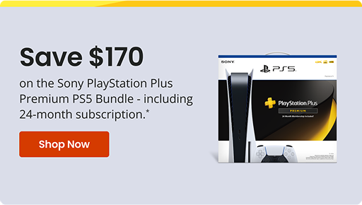 Save $170 on the Sony PlayStation Plus Premium PS5 Bundle - including 24-month subscription.' Shop Now PTS.