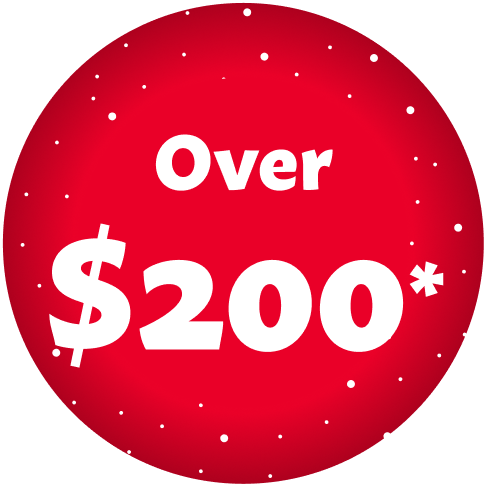 Over $200* 