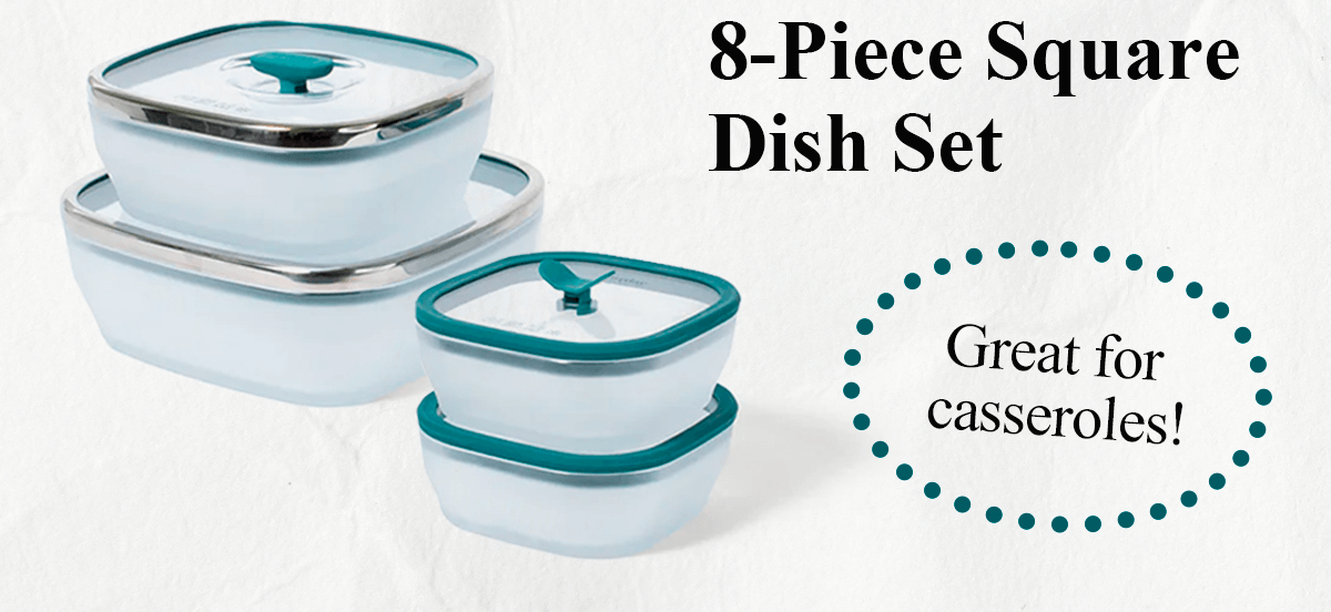 8-Piece Glass Square Dish Set