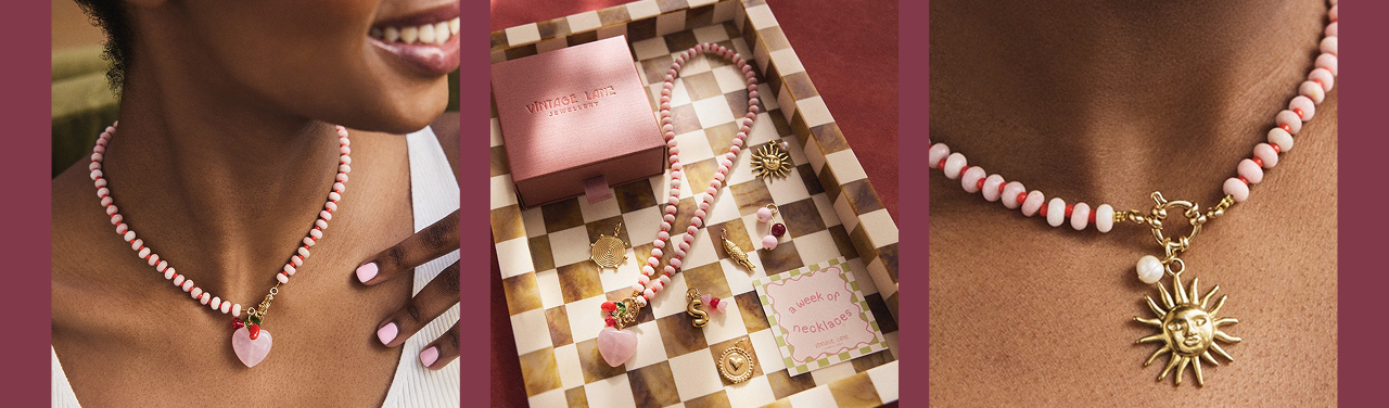 Week Of Necklaces Mix And Match Charm Gingham Necklace