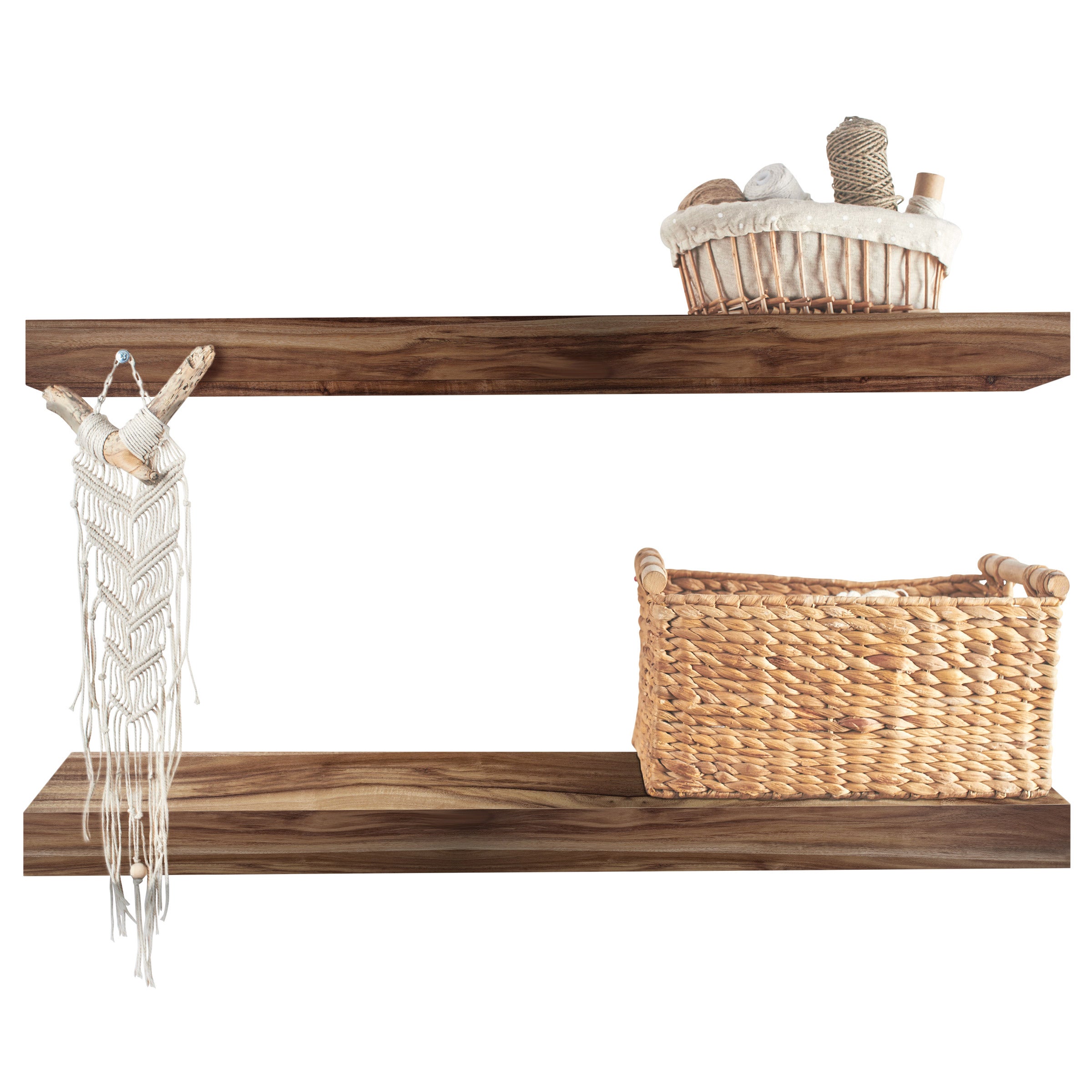Floating Wood Shelf, 2-Pack