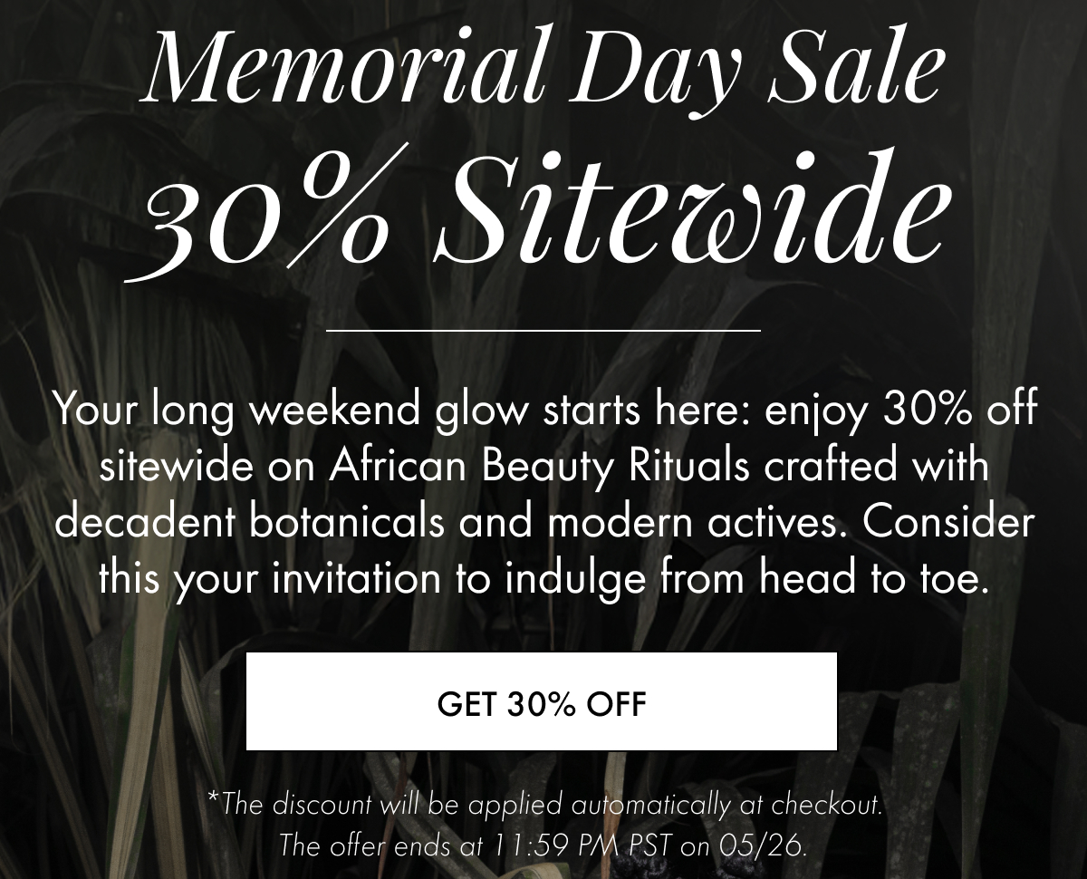 Memorial Day Sale - 30% Off Sitewide