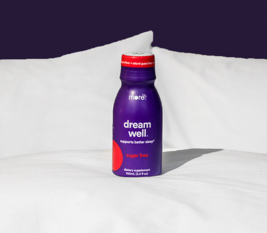 Image of Dream Well in a white bed