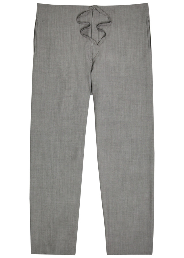CALVIN KLEIN Drawstring straight-leg wool trousers