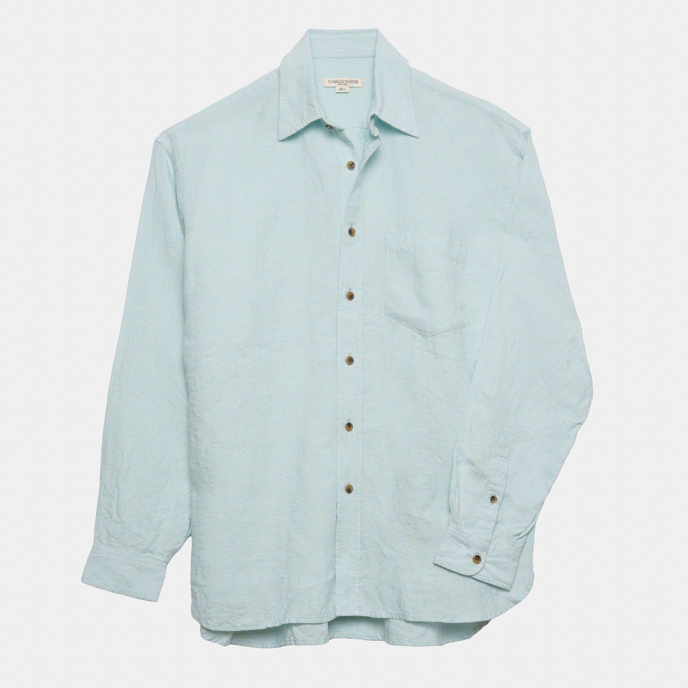 Image of Washed Linen Gardening Chemise in Sky Blue