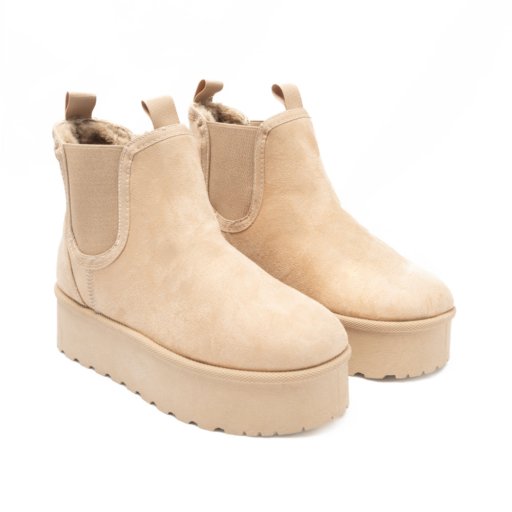 Botines de Plataforma con Forro-BEIGE / 24