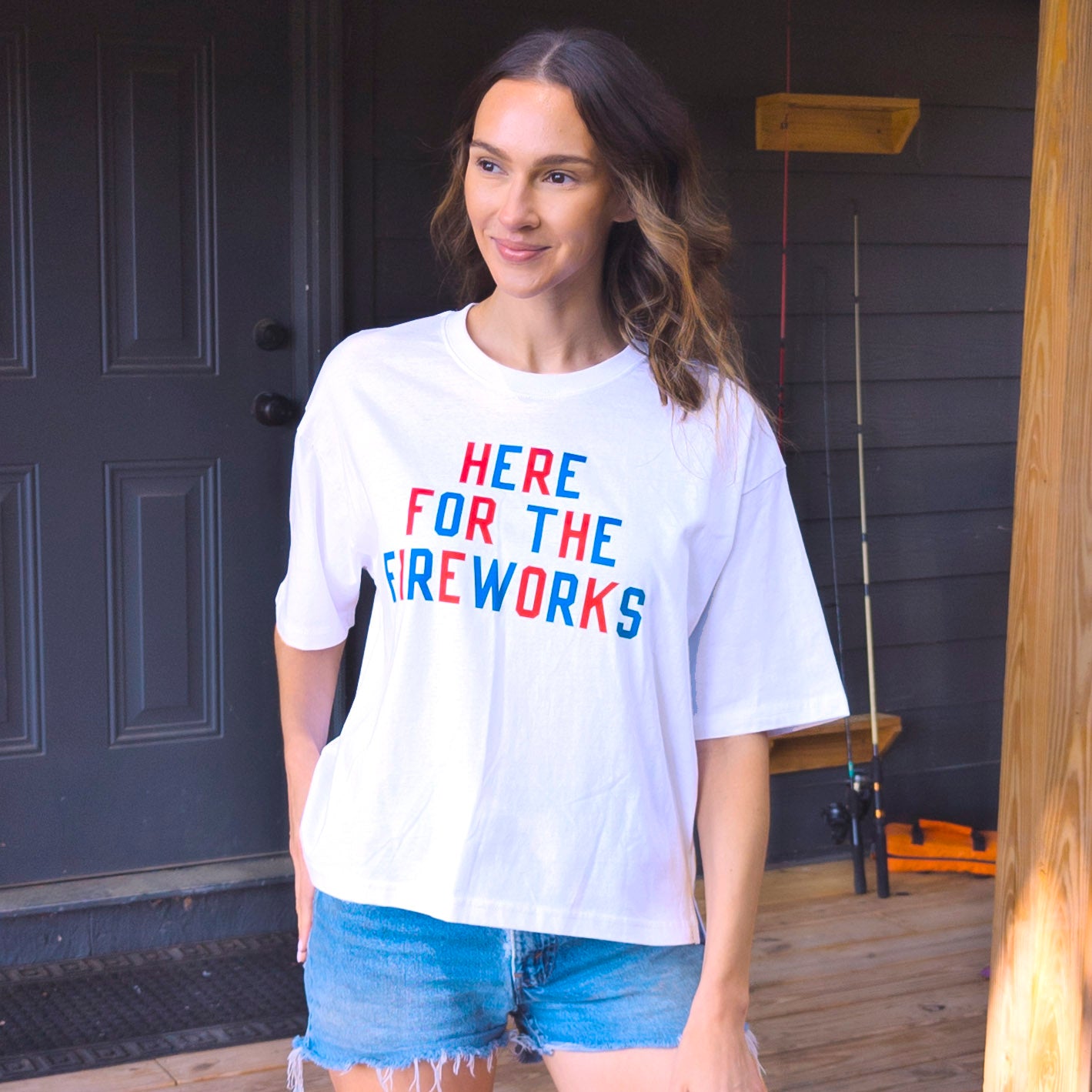 Image of Here For The Fireworks Waist Length Tee