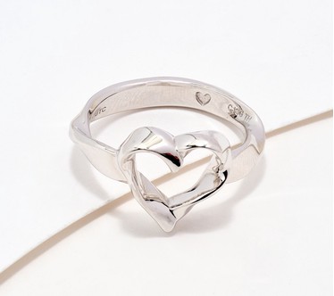 Christian James by Scott Grimes Sterling Silver Open Heart Ripple Ring
